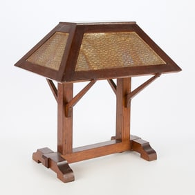 Arts & Crafts Mission Style Slag Glass Lamp