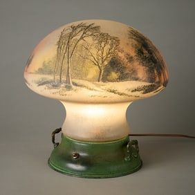 Pairpoint Painted Mushroom Boudoir Table Lamp