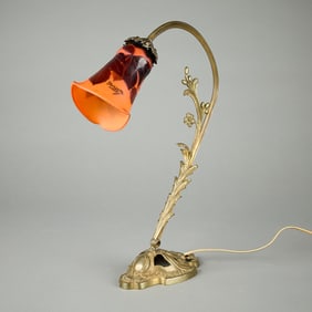 Andre Delatte Nancy Art Deco Glass Shade w/ Base