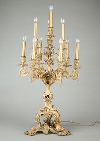 Lrg French Louis XVI Style Gilt Bronze Candelabra