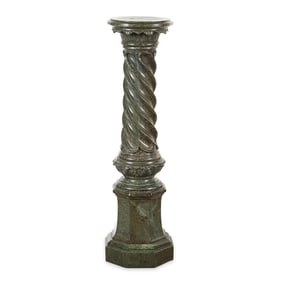 19th c. French Verde Antico Green Marble Plinth