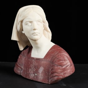 After Giuseppe Bessi "Joan of Arc" Marble Bust