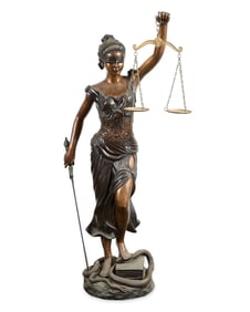 Large Bronze "Lady Justice" Sculpture