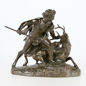 Jean-Baptiste Debay "Le Genie de la Chasse" Bronze
