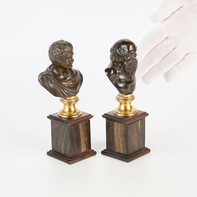2 Miniature Bronze Busts