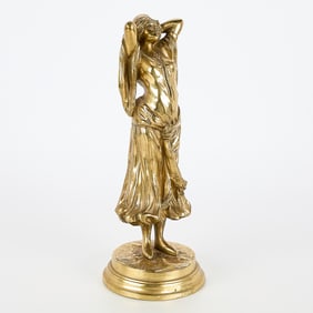 Bronze Ormolu Sculpture of Young Woman