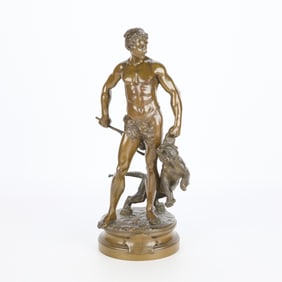 Aft. Gaudez "Le Belluaire" Bronze Statue