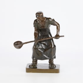 Georges Morin Foundry Worker Bronze Sculpture