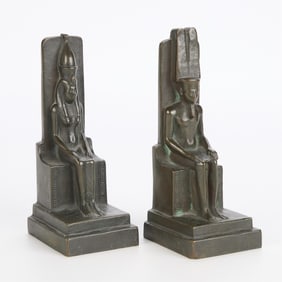 2 Austrian Egyptian Style Bronze Bookends