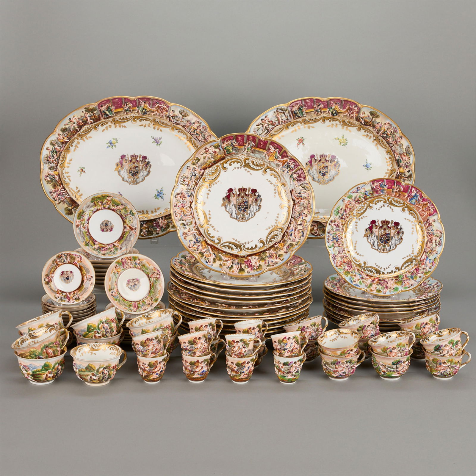 86 Pc Capodimonte Bonaparte Naples China Service (1 of 8)