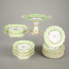Set 17 19th c. Porcelain Dessert Set