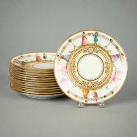 Set 13 Ambrosius Lamm for Dresden Porcelain Plates