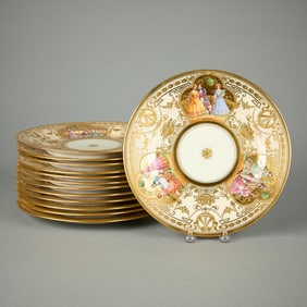 Set 13 Ambrosius Lamm for Dresden Porcelain Dishes