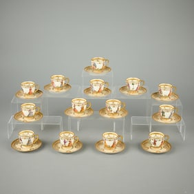 28 Pc Ambrosius Lamm for Dresden Porcelain Tea Set