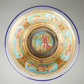 Venetian Hand-painted & Gilt Glass Bowl