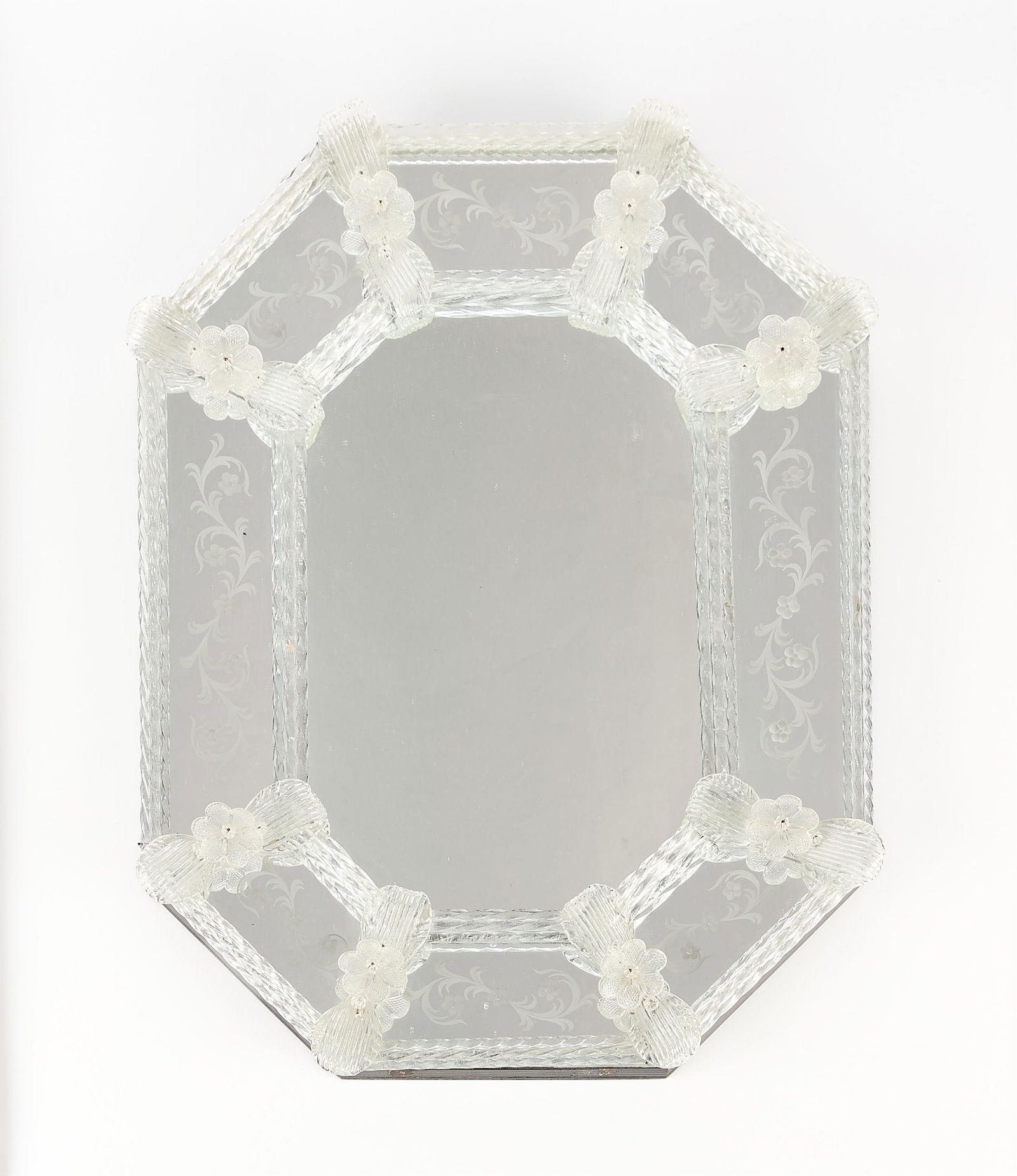 Large Venetian Etched Glass Eight-Sided Mirror (1 of 5)