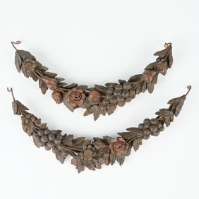 2 18th c. French Carved Wooden Foliate Swags