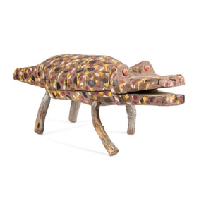 Homer Green Alligator Folk Art Sculpture