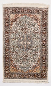 Persian Floral Silk Kashan Rug 5' x 3'