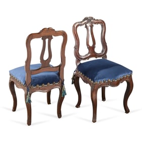 Pair 18th c. Italian Rococo Style Parlor Chairs