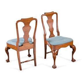 Pair of American Queen Anne Walnut Side Chairs
