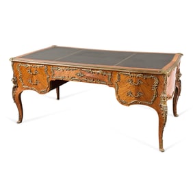Vintage French Louis XV Style Bureau Plat Desk