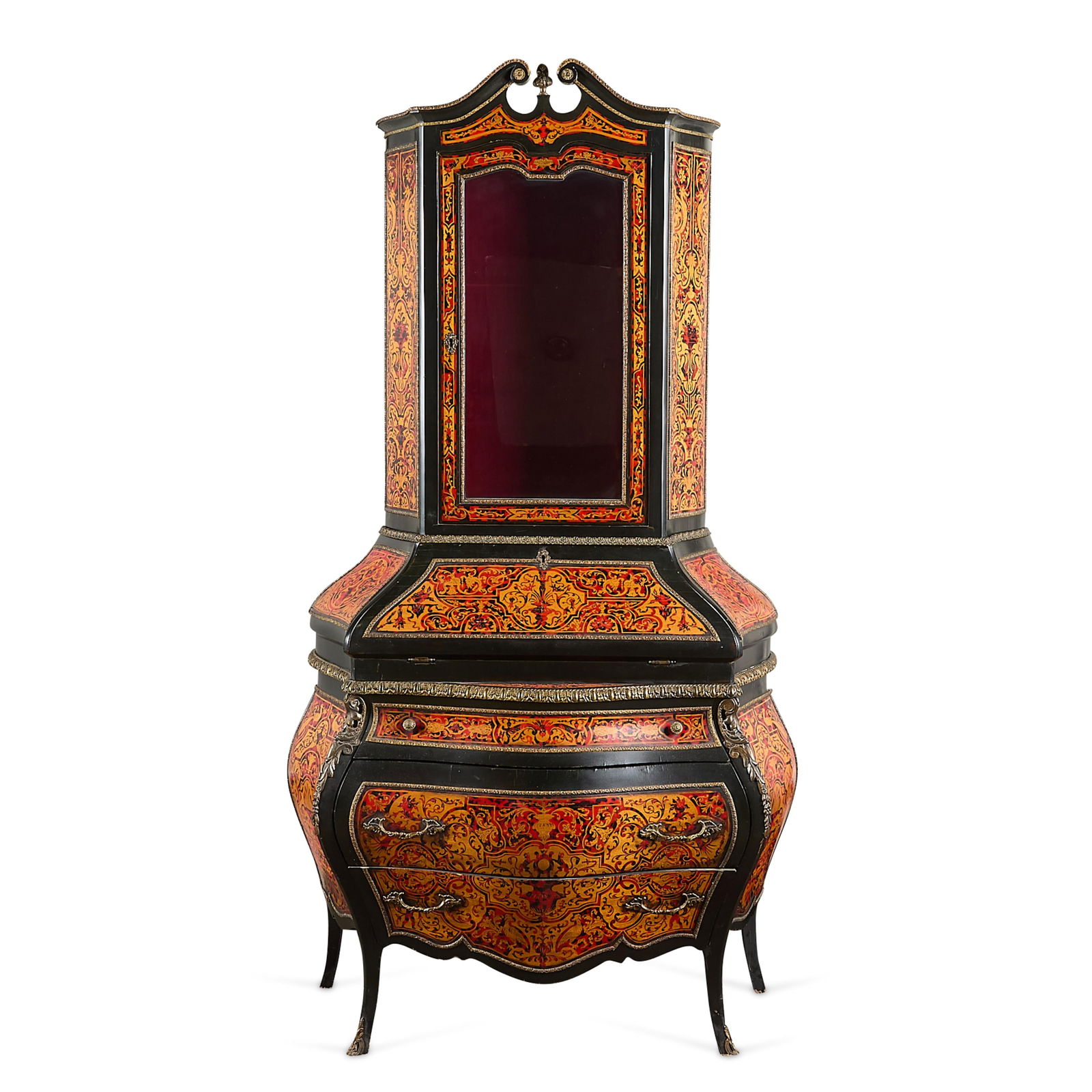 20th c. French Bombe Secretary Desk Cabinet (1 of 3)