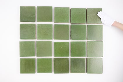 Grp 20 Green 6"x6" Grueby Tiles