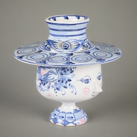 Bjorn Wiinblad Ceramic Lidded Blue "Eva" Vessel
