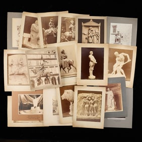 18 Albumen Photos of Marble & Sculpture Pre-1906