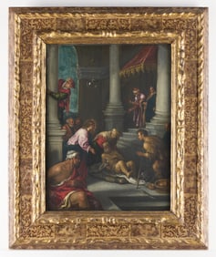 Old Master Painting Christ Healing Sick