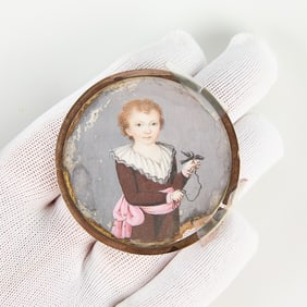 18th c. French Miniature Child Portrait Painting