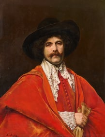 Ferdinand Roybet Cavalier Portrait Painting