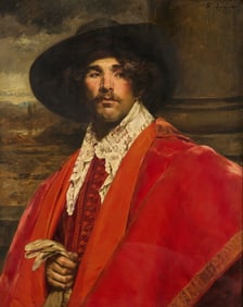 Ferdinand Roybet Cavalier Portrait Painting