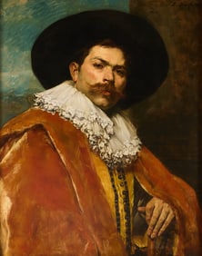 Ferdinand Roybet Cavalier Portrait Painting