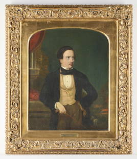 Attrib. Thomas Clater Portrait of a Gentleman: Attributed Thomas Clater (English, 1789-1867). Oil on canvas portrait painting of a gentleman. Housed in an ornate giltwood frame.Unframed; height; 17 1/2 in x width: 14 in. Framed; height: 25 in x wi