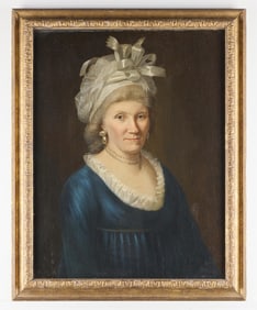 English School Portrait of a Lady in Blue Dress
