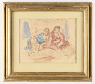 Bernard Karfiol "Joyce & Babette" Watercolor