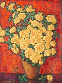 Antonio Sereix Still Life Roses Painting