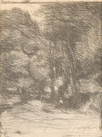 After Camille Corot "Souvenir of Bas-Breau" Print