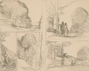 After Camille Corot Five Sketches Print