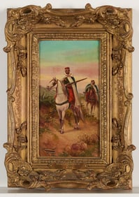 J. Marin Orientalist Horsemen Painting