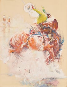 Benton Henderson Clark Bucking Bronco Painting