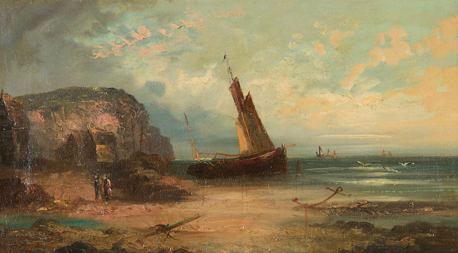 19th c. J. Paul Wilson Seascape Painting (1 of 6)
