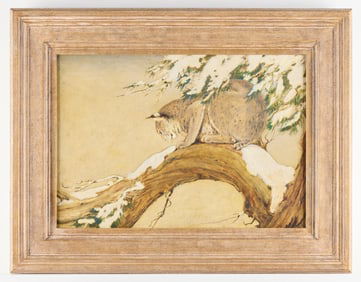 Charles Livingston Bull Lynx Painting
