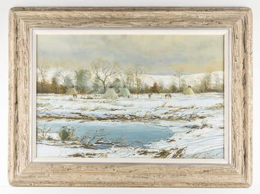 Thomas deDecker "Native Winter Camp" Painting
