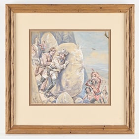 Painting of Battle of the Little Bighorn - Signed