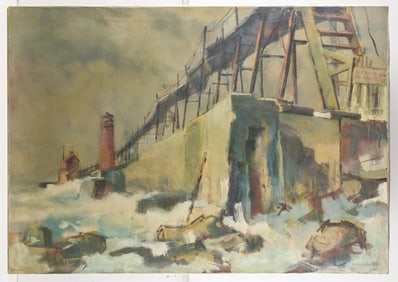 Duane Wakeham Lighthouse Painting 1961