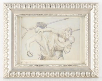 Clem Haupers "Round One" Boxing Etching