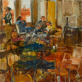 Gideon Bok "Transit Blue" Painting 2003